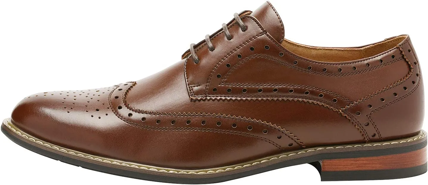 Bruno Moda Italy Prince Men's Classic Modern Oxford Wingtip Lace Dress Shoes