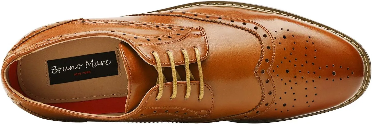 Bruno Moda Italy Prince Men's Classic Modern Oxford Wingtip Lace Dress Shoes