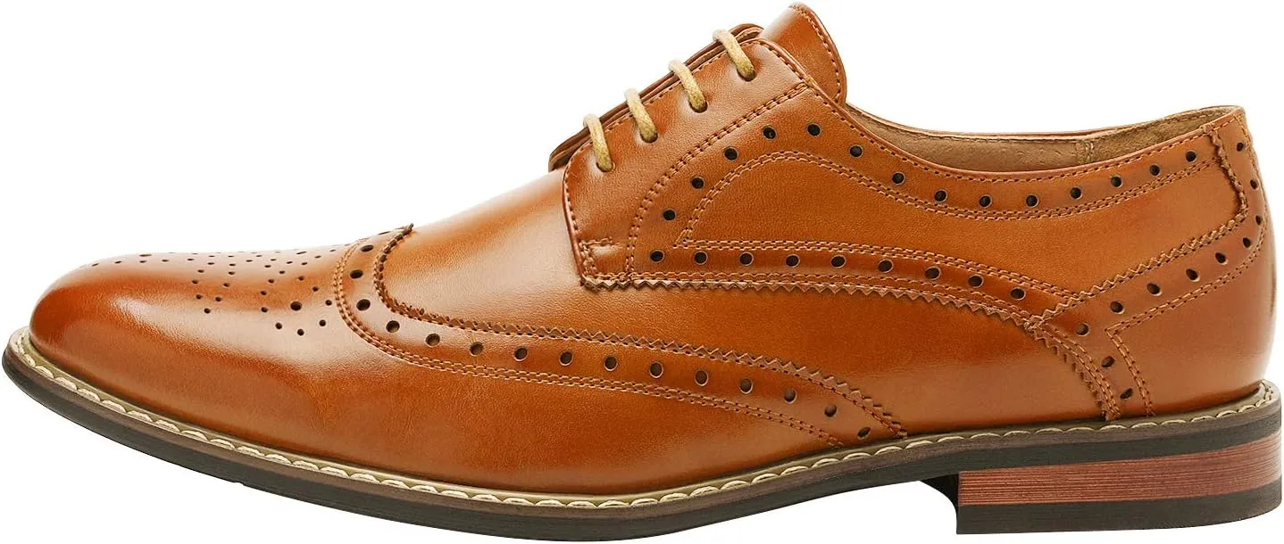Bruno Moda Italy Prince Men's Classic Modern Oxford Wingtip Lace Dress Shoes