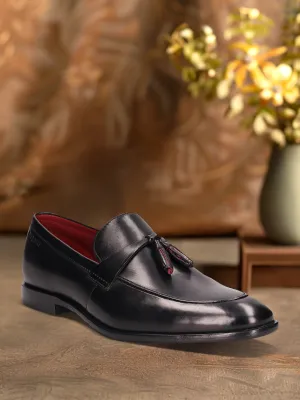 bugatti Black Premium Leather Loafers