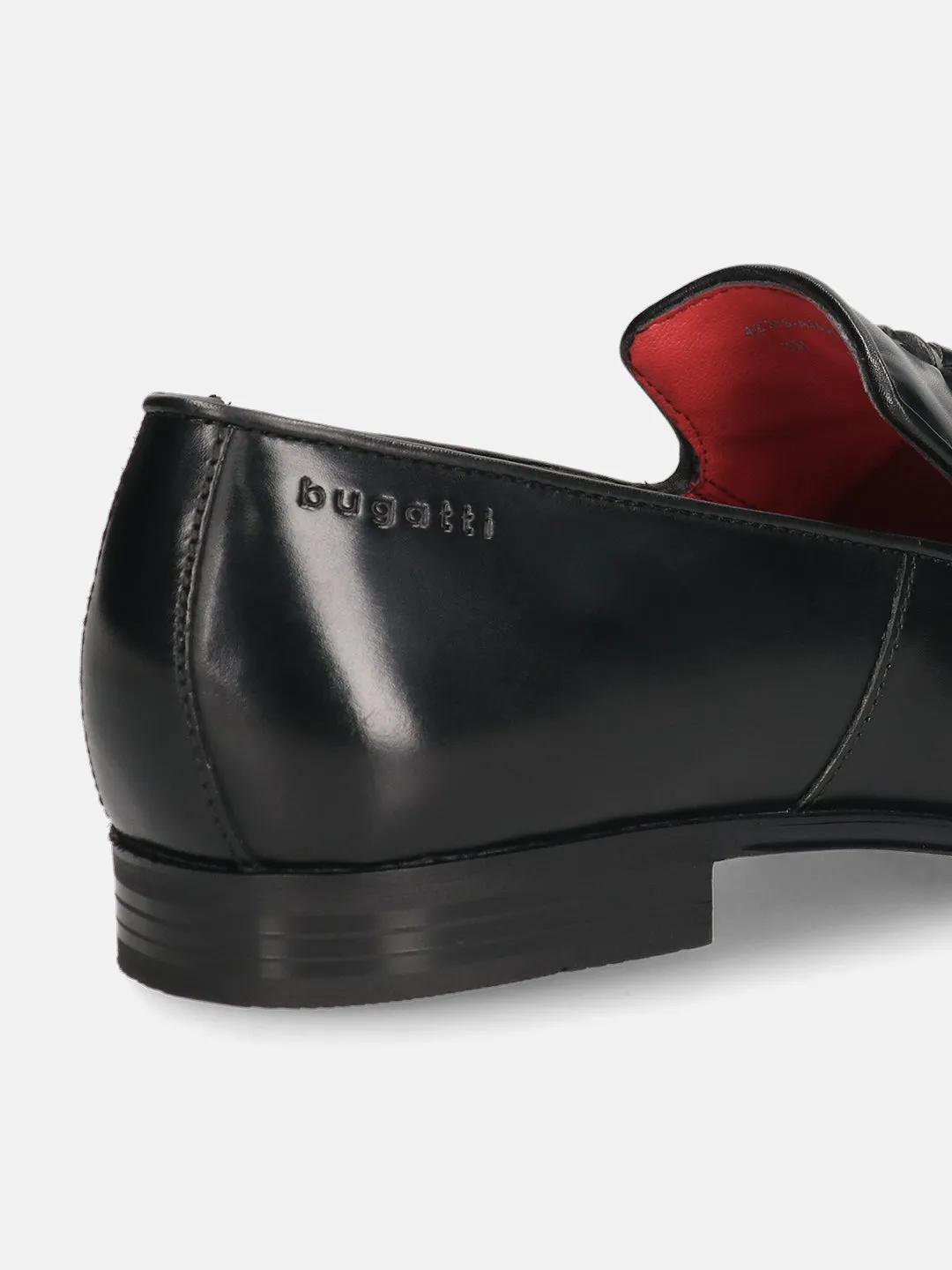 bugatti Black Premium Leather Slip-ons Formal