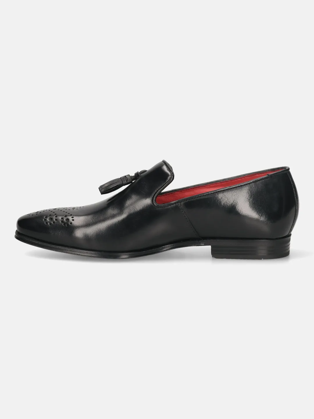 bugatti Black Premium Leather Slip-ons Formal