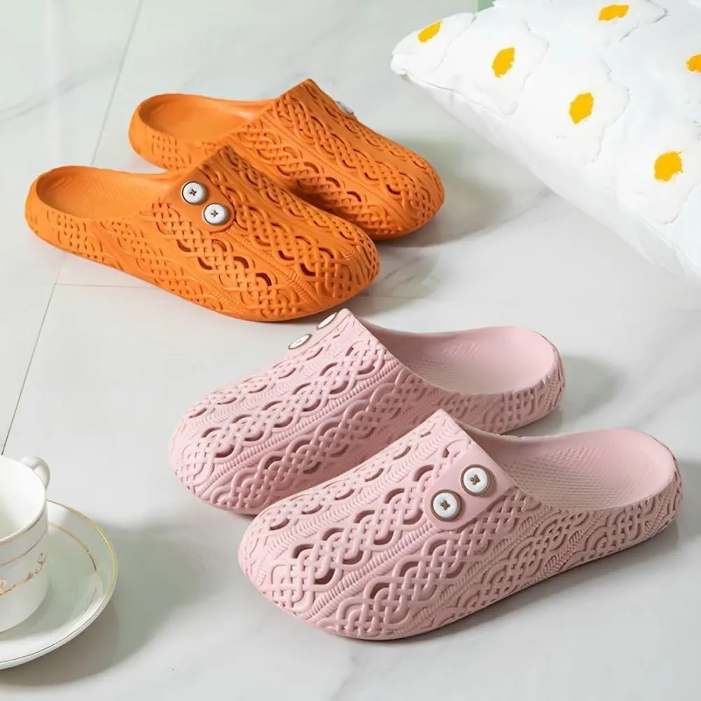 Caistre Shower Slippers with Holes Women House Slipper Lightweight Slide Sandals Indoor Outdoor Bath Slippers Non Slip House Shoes