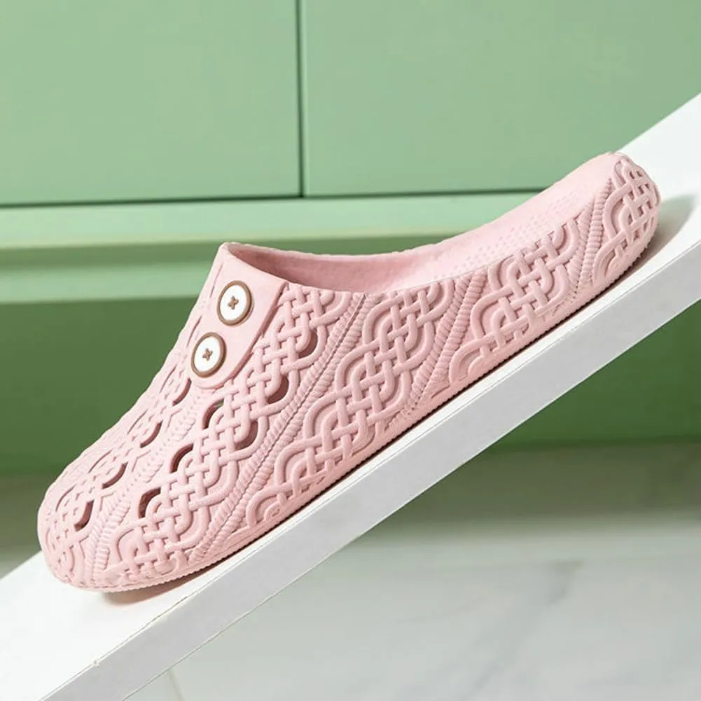 Caistre Shower Slippers with Holes Women House Slipper Lightweight Slide Sandals Indoor Outdoor Bath Slippers Non Slip House Shoes