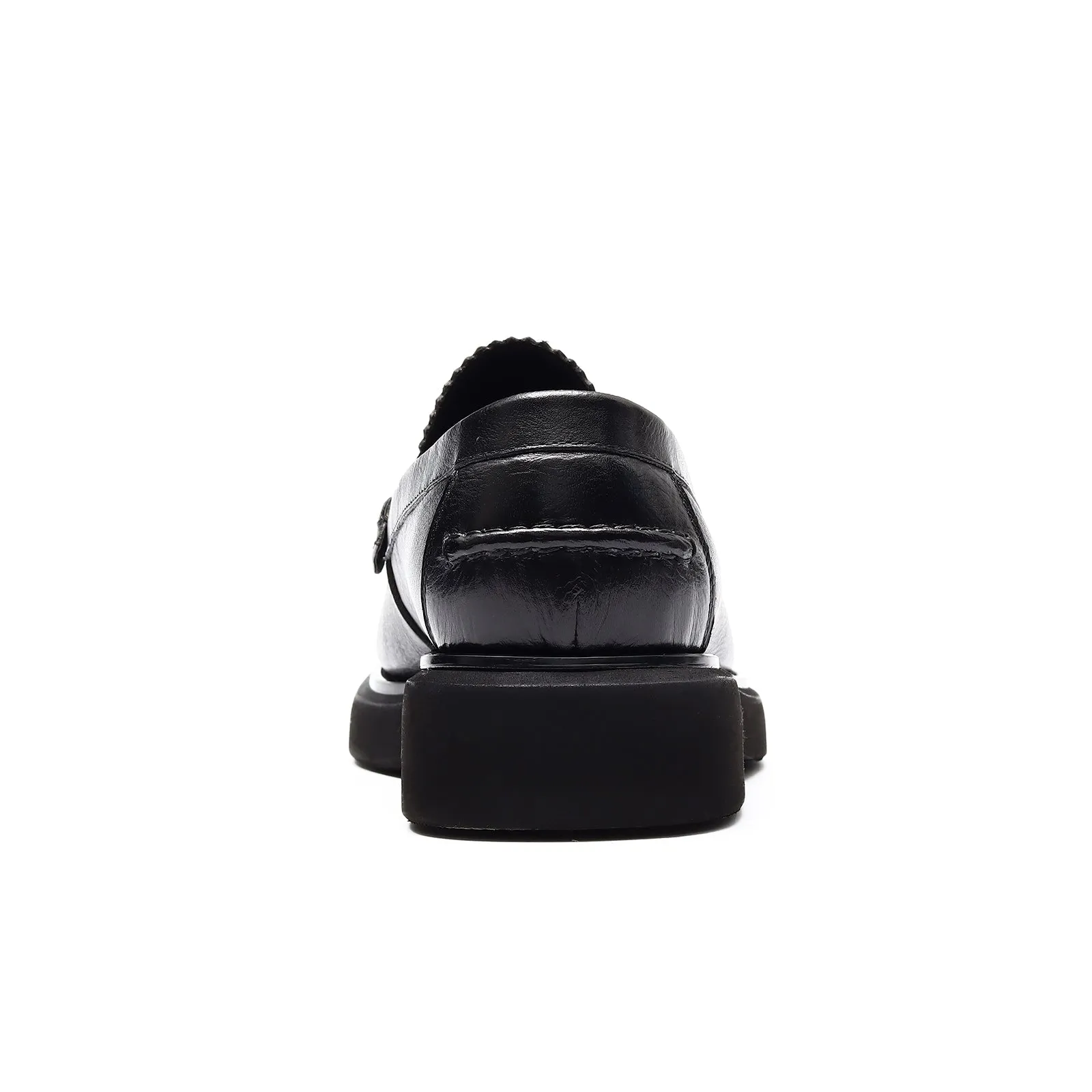 Calf Leather Tassel Loafers Shoes for Men Brushed Leather