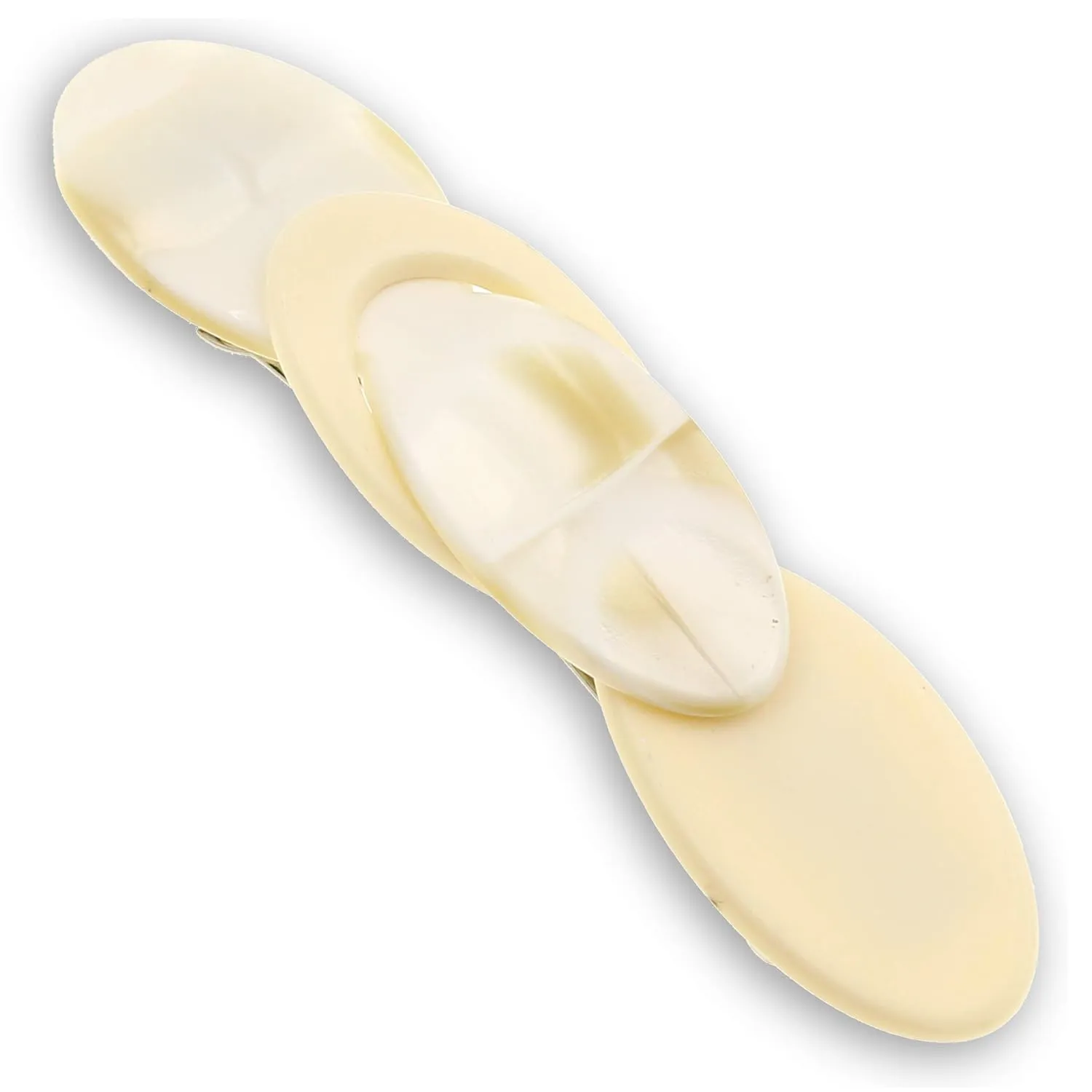 Camila Paris CP2337 French Hair Barrette Clip for Girls Handmade Cream Pearl, Metal Automatic Clasp Strong Hold Grip Hair Clips for Women, No Slip Durable Styling Girls Hair Accessories Made in France