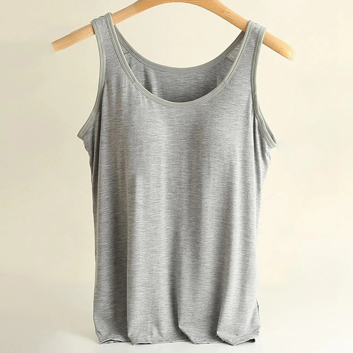 Camisole Tops for Women Cotton Adjustable Straps Padded Tank Tops with Built-in Padded Bra Workout Yoga Shirt