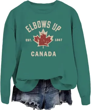 Canada Elbows Up Sweatshirt, Elbows Up Shirt, Funny Hockey Canada Flag Sweatshirt