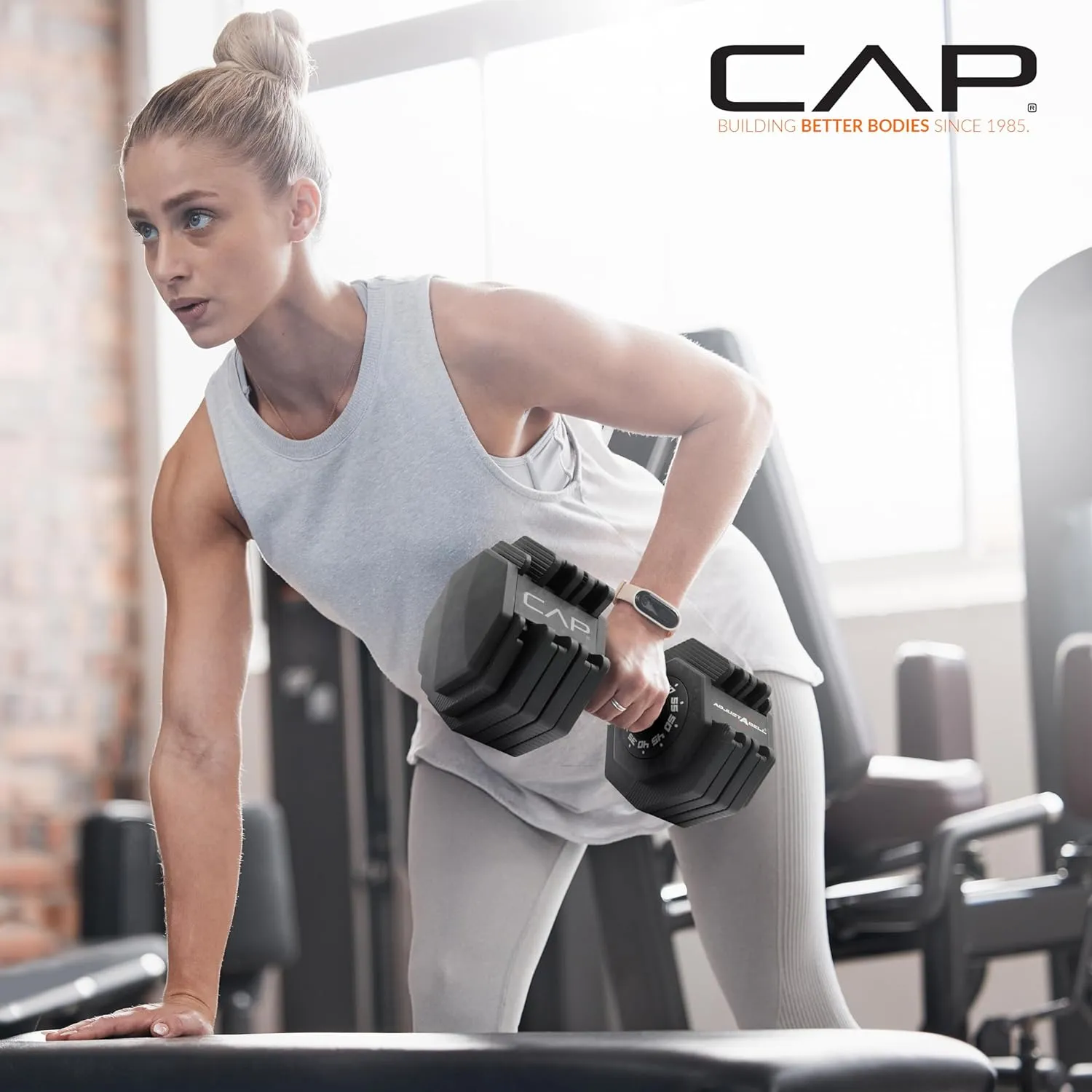 CAP Barbell ADJUSTABELL Adjustable 55 lb Hex Dumbbell Weights - Singles & Pairs | Multiple Handle Options