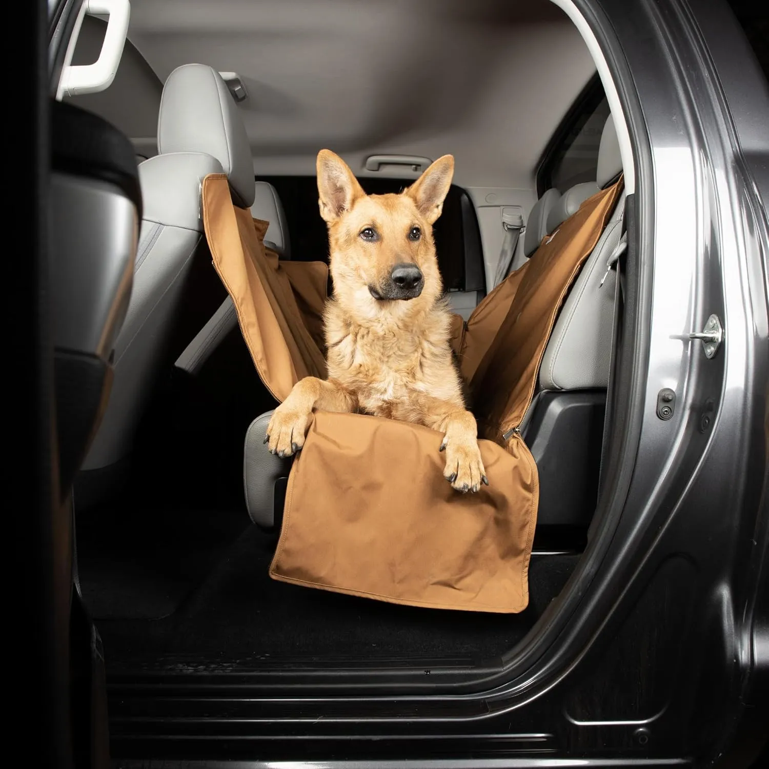 Carhartt Universal Fitted Nylon Duck Pet Hammock, Dog Back Seat Cover, Black
