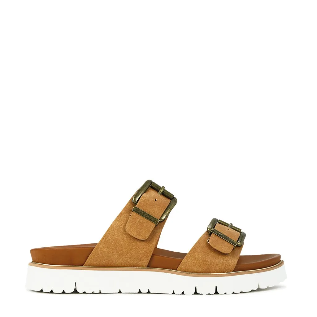 CARTER DOUBLE BUCKLE SLIDE SANDALS