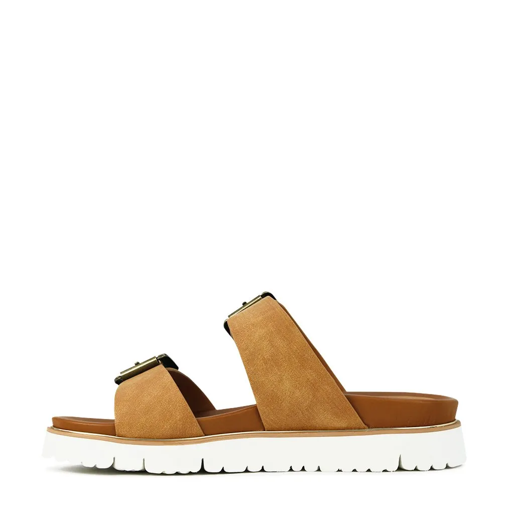 CARTER DOUBLE BUCKLE SLIDE SANDALS