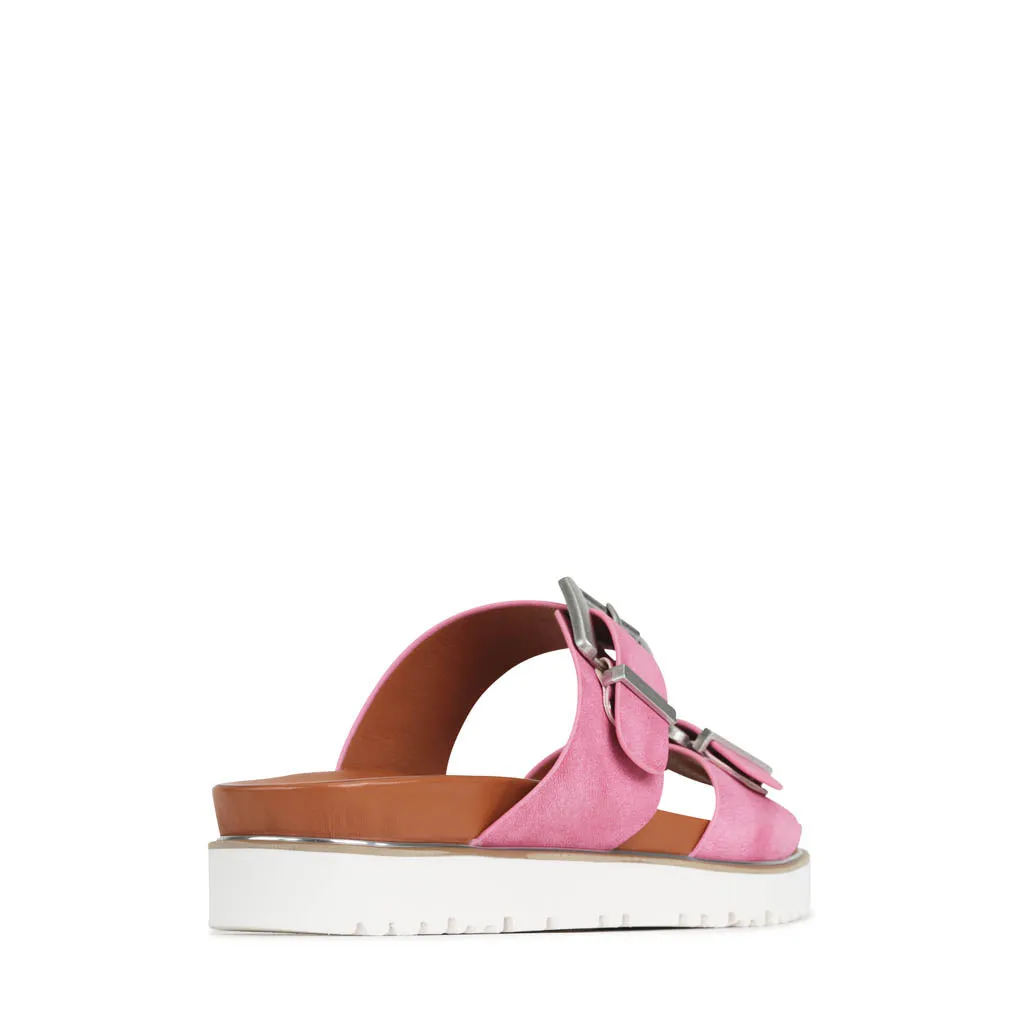 CARTER DOUBLE BUCKLE SLIDE SANDALS