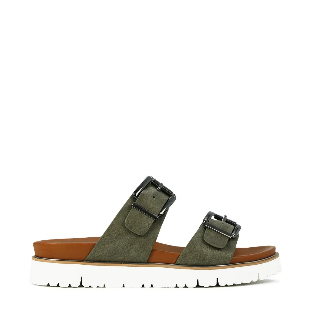 CARTER DOUBLE BUCKLE SLIDE SANDALS