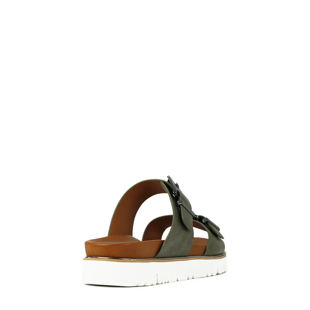CARTER DOUBLE BUCKLE SLIDE SANDALS