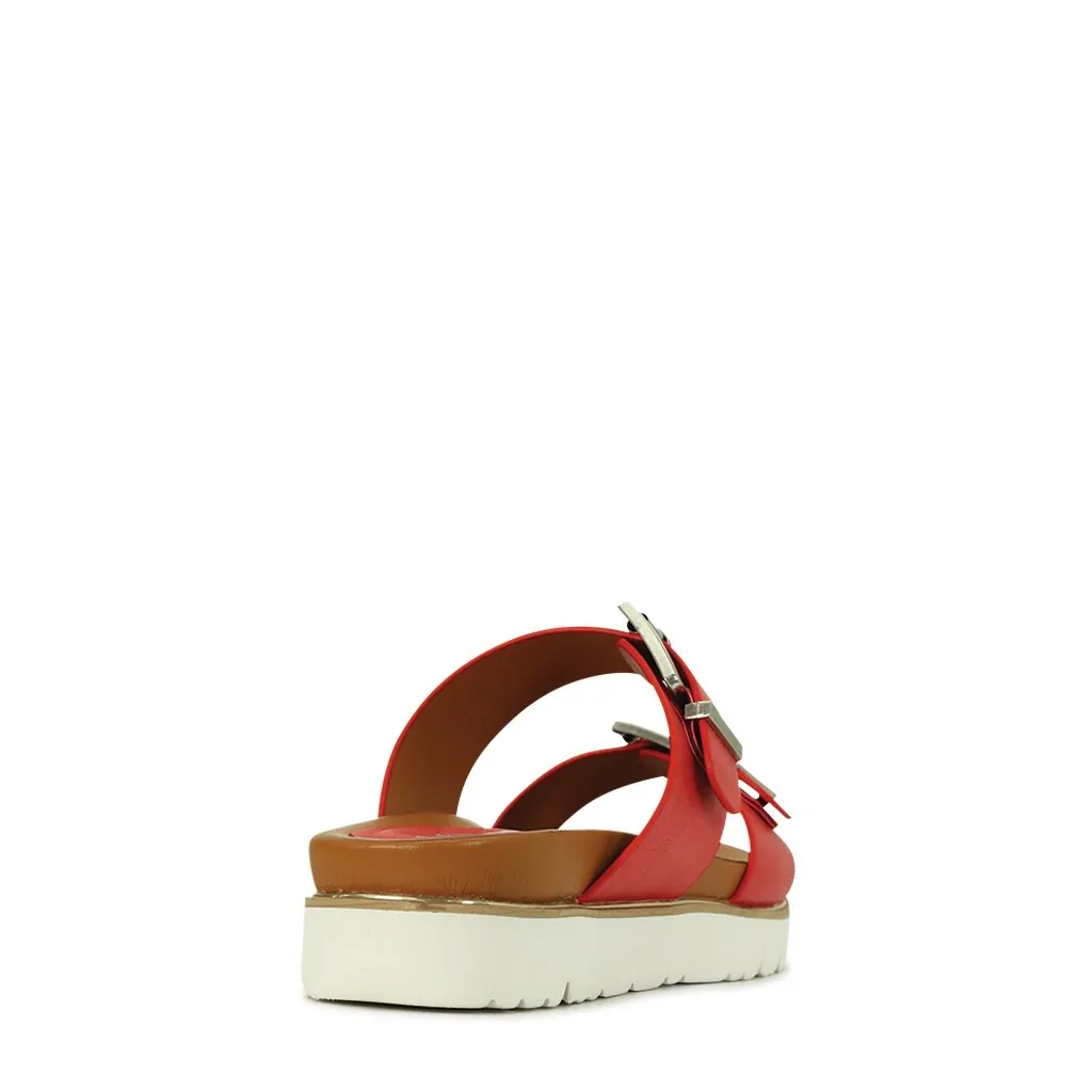 CARTER DOUBLE BUCKLE SLIDE SANDALS