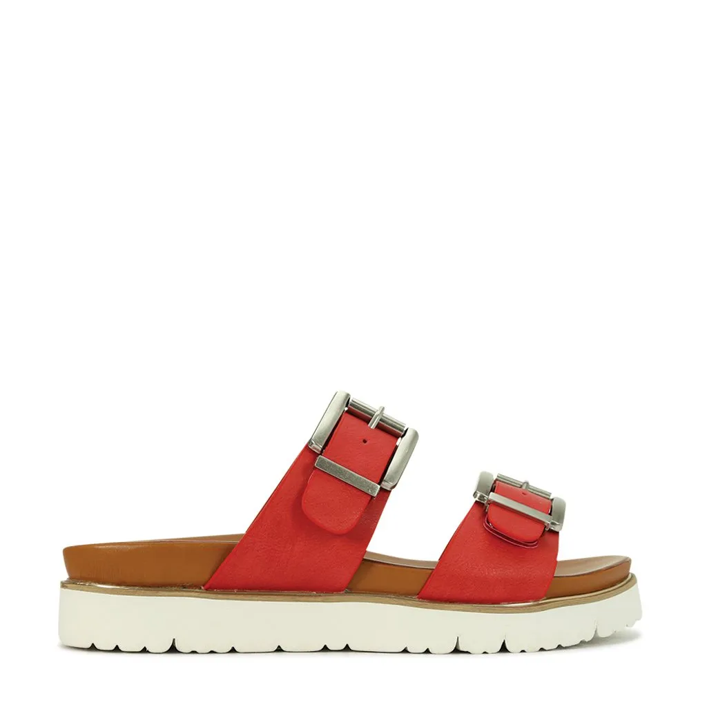 CARTER DOUBLE BUCKLE SLIDE SANDALS