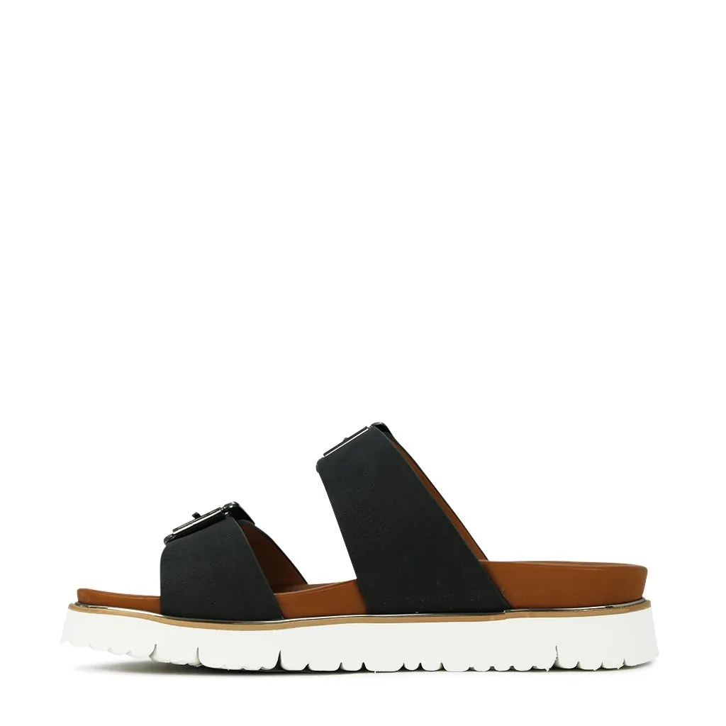 CARTER DOUBLE BUCKLE SLIDE SANDALS