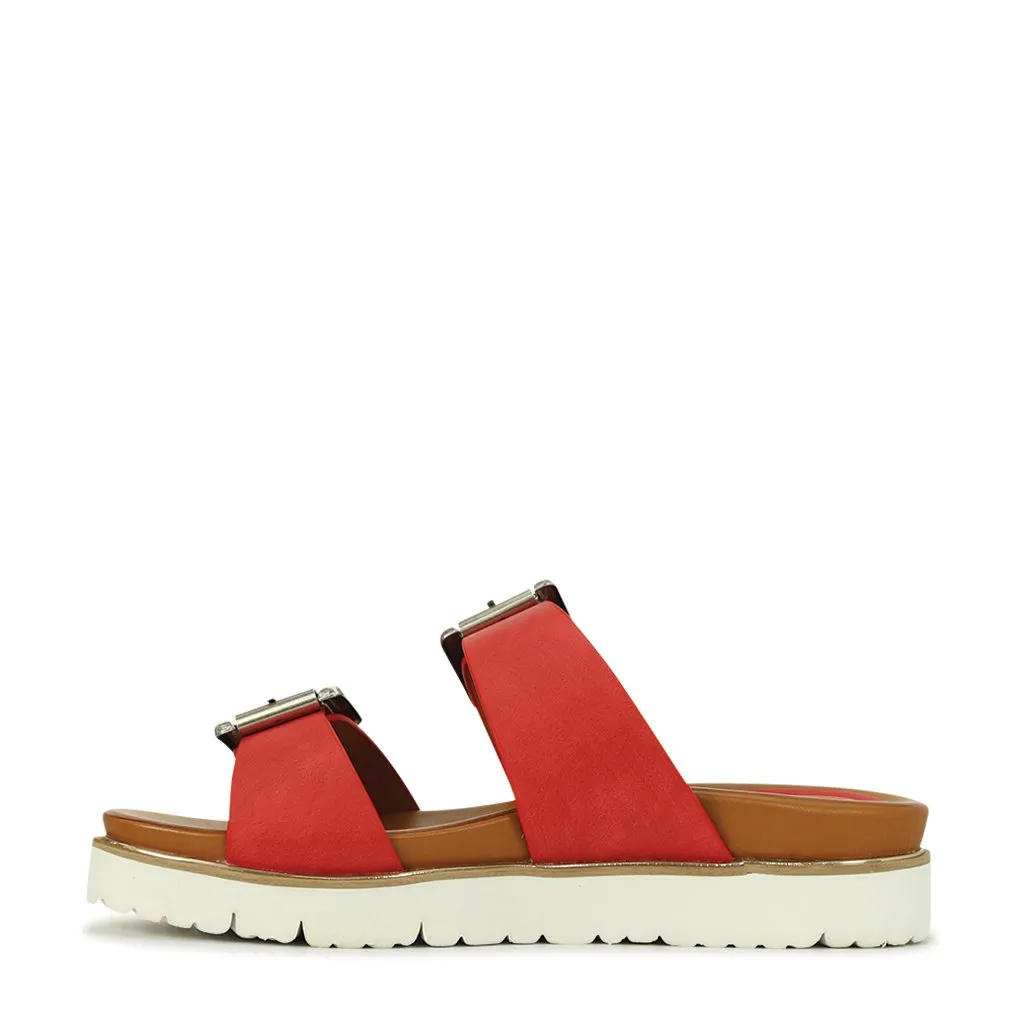 CARTER DOUBLE BUCKLE SLIDE SANDALS