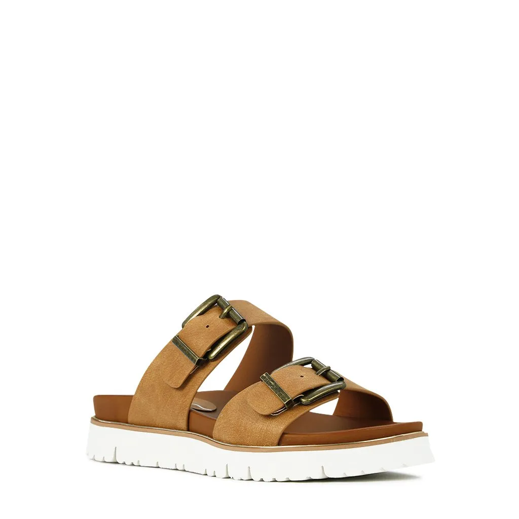 CARTER DOUBLE BUCKLE SLIDE SANDALS