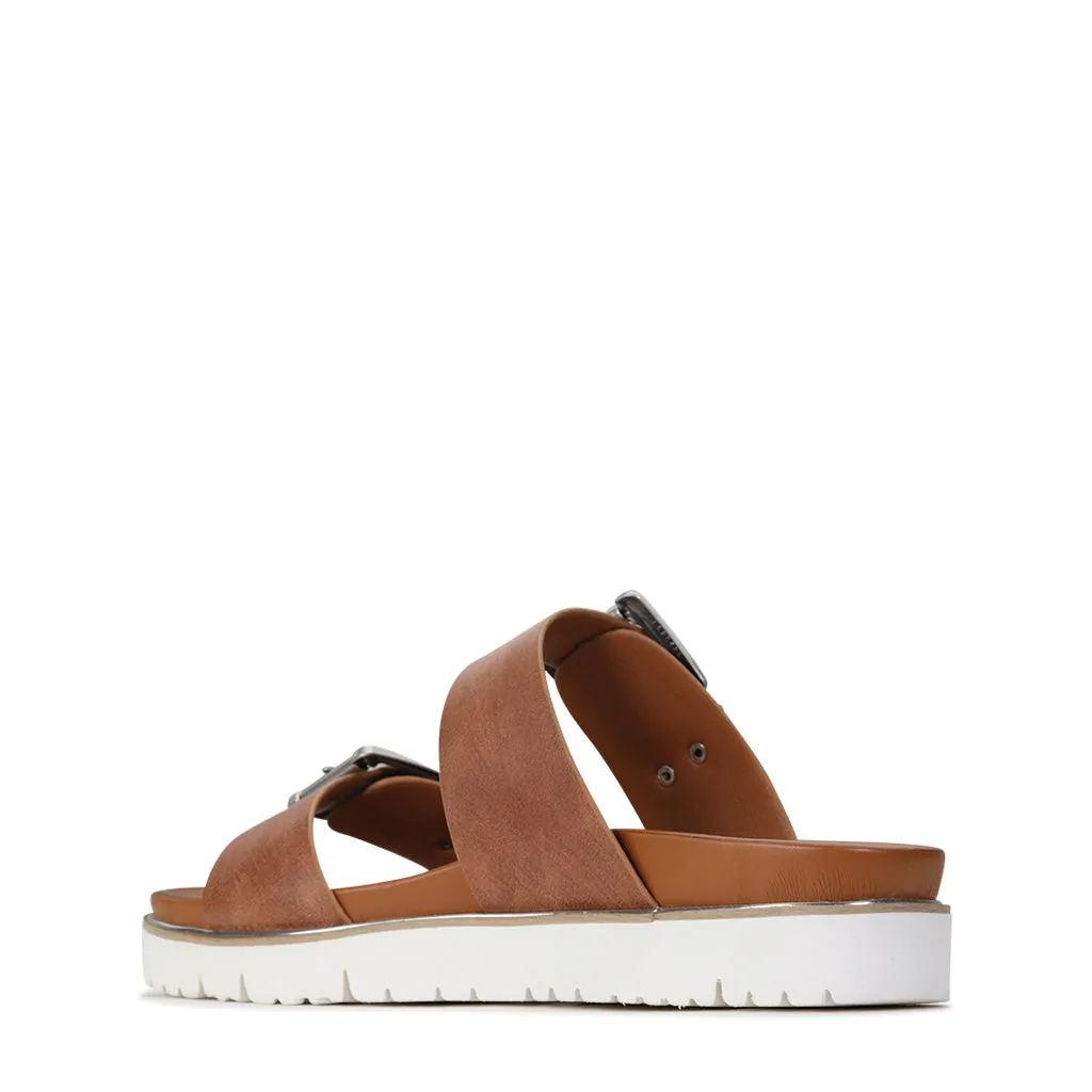 CARTER DOUBLE BUCKLE SLIDE SANDALS