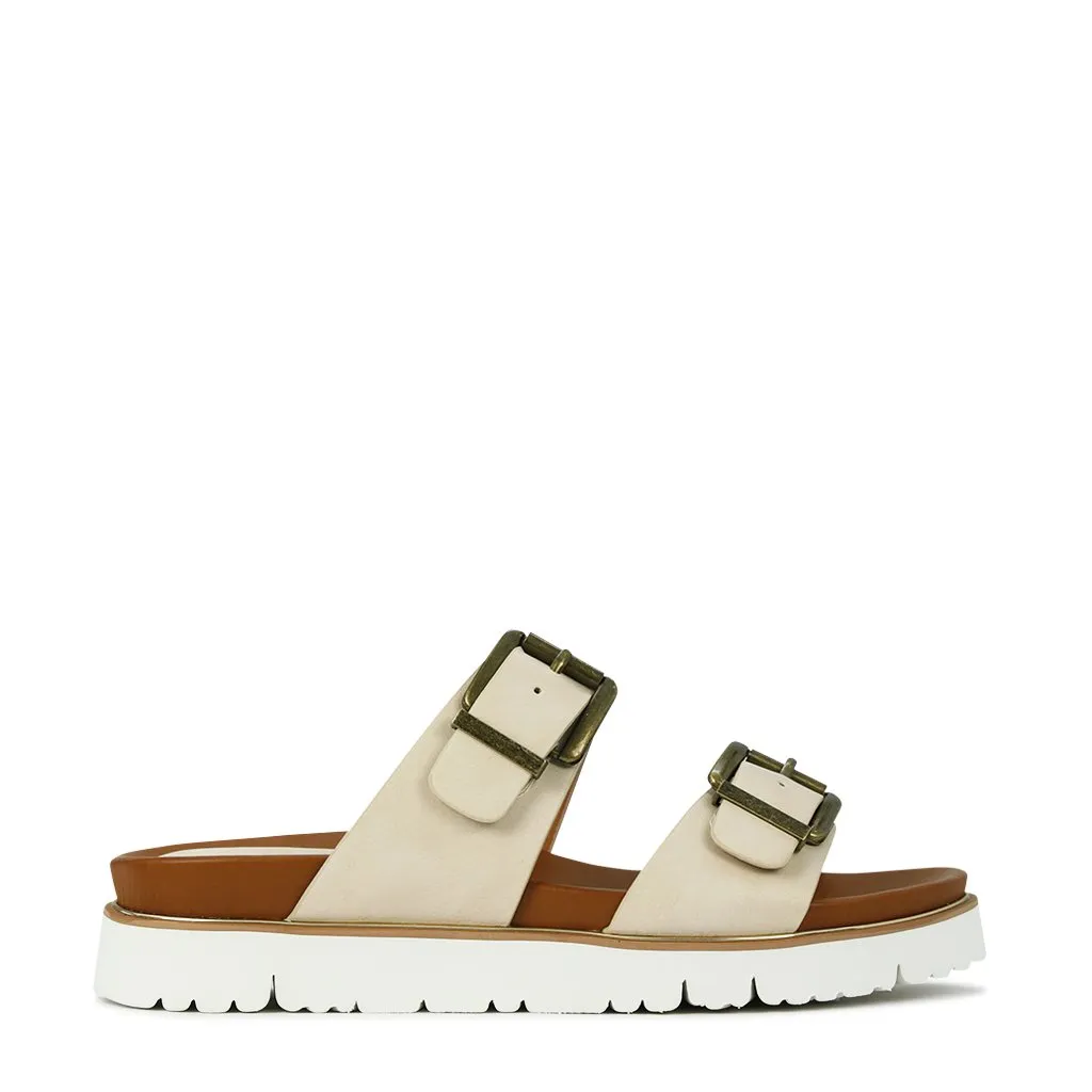 CARTER DOUBLE BUCKLE SLIDE SANDALS