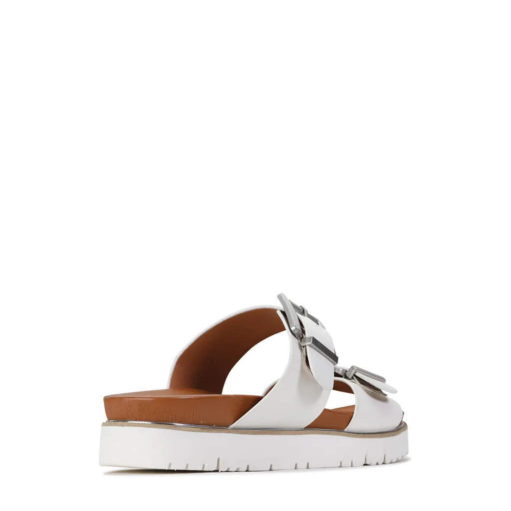CARTER DOUBLE BUCKLE SLIDE SANDALS