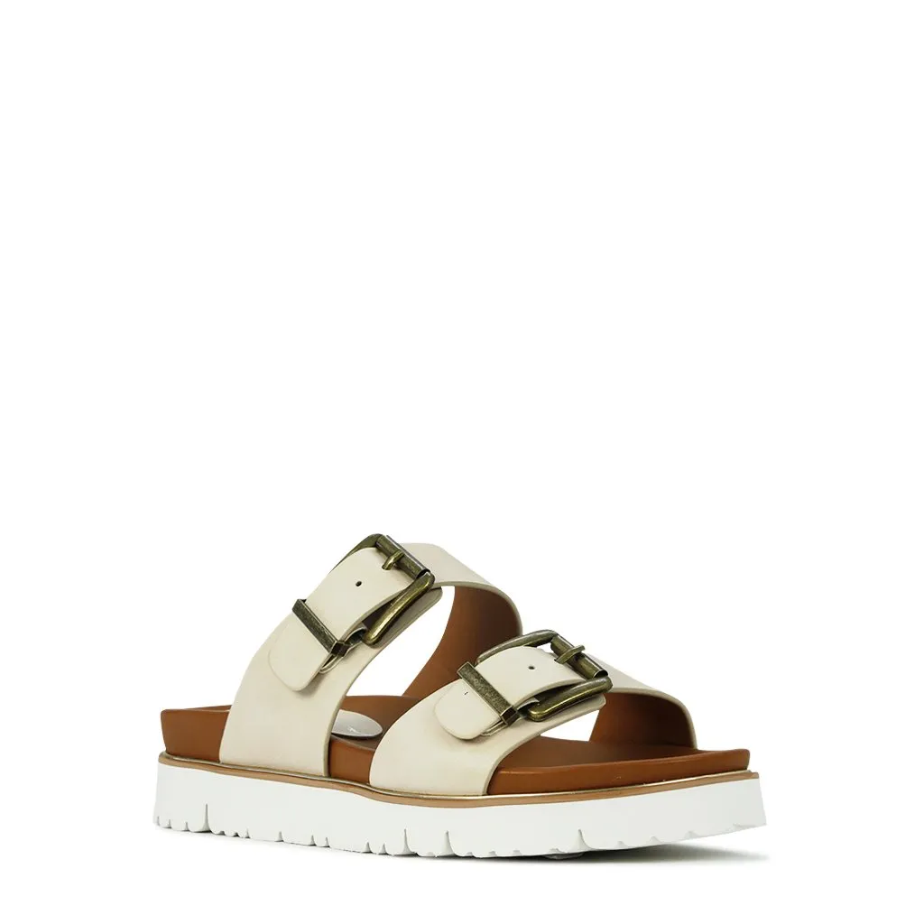 CARTER DOUBLE BUCKLE SLIDE SANDALS