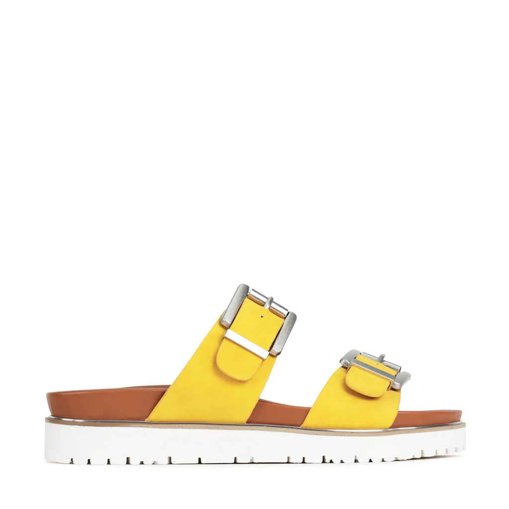 CARTER DOUBLE BUCKLE SLIDE SANDALS