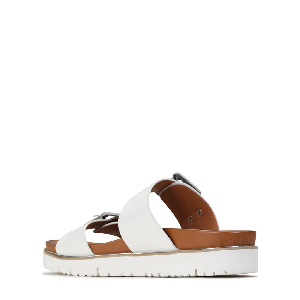 CARTER DOUBLE BUCKLE SLIDE SANDALS