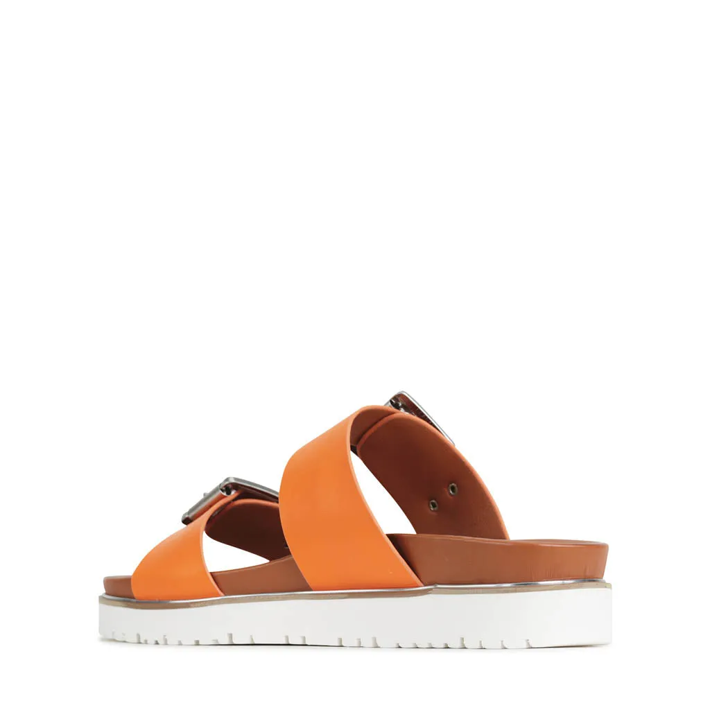 CARTER DOUBLE BUCKLE SLIDE SANDALS