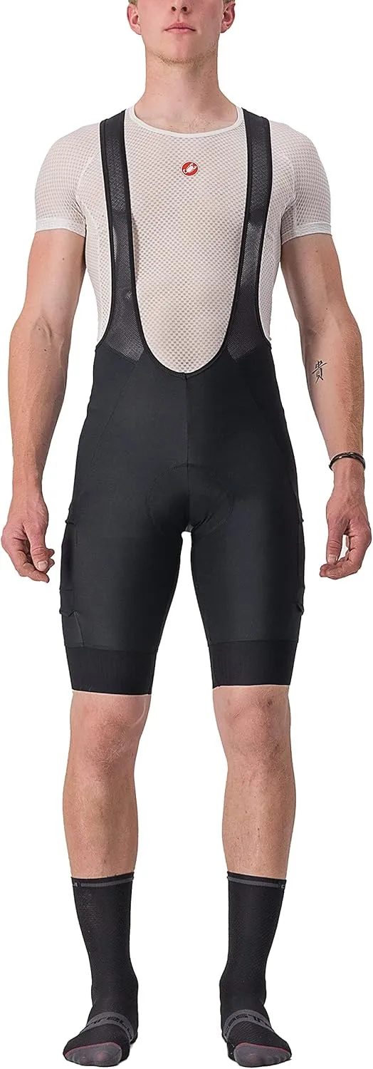 CASTELLI Men’s Unlimited Cargo Bibshort for Road & Gravel Biking I Male Padded Cycling Shorts - Black - Large