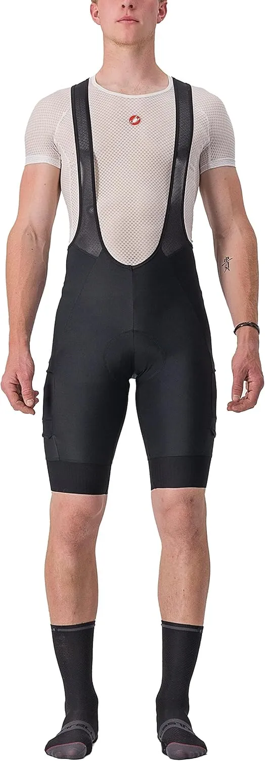 CASTELLI Men’s Unlimited Cargo Bibshort for Road & Gravel Biking I Male Padded Cycling Shorts - Black - Medium