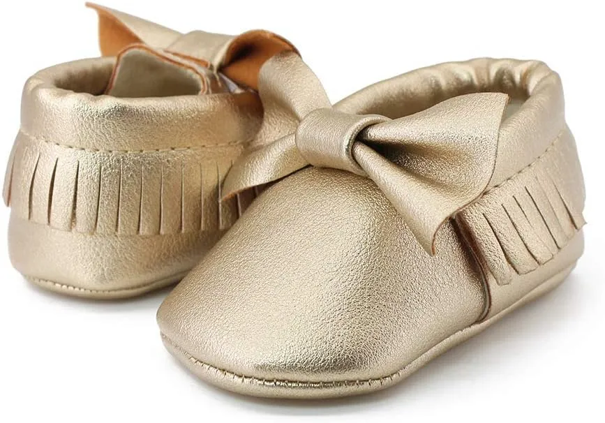 CENCIRILY Infant Baby Fringe Moccasin Slipper Boys Girls Tassel Suede Leather Toddler Sneakers Soft Sole First Walking Loafers Crib Shoes