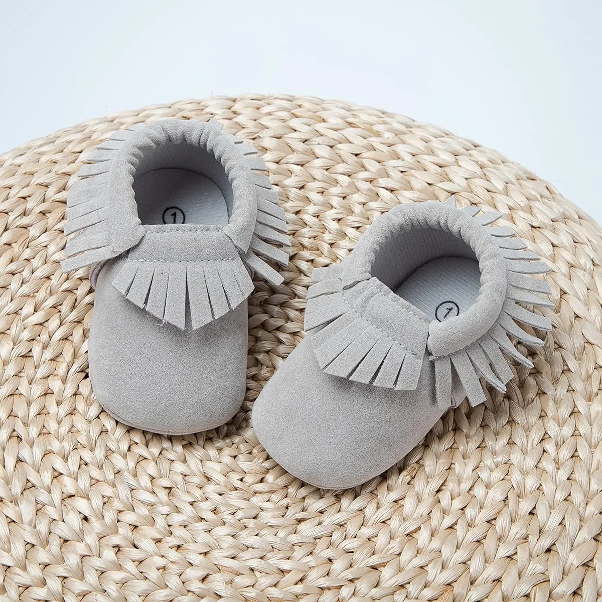 CENCIRILY Infant Baby Fringe Moccasin Slipper Boys Girls Tassel Suede Leather Toddler Sneakers Soft Sole First Walking Loafers Crib Shoes