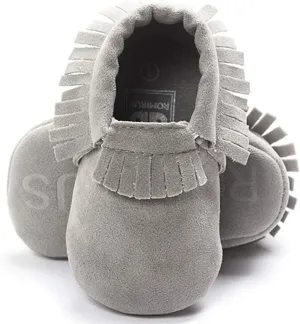 CENCIRILY Infant Baby Fringe Moccasin Slipper Boys Girls Tassel Suede Leather Toddler Sneakers Soft Sole First Walking Loafers Crib Shoes