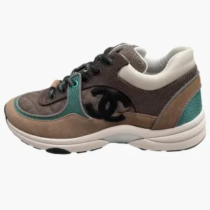 Chanel Low Top Trainer Beige Green