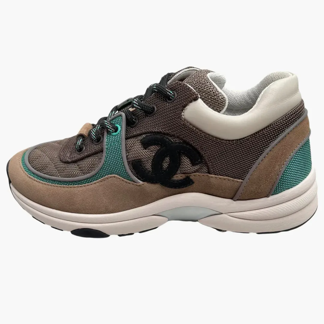 Chanel Low Top Trainer Beige Green