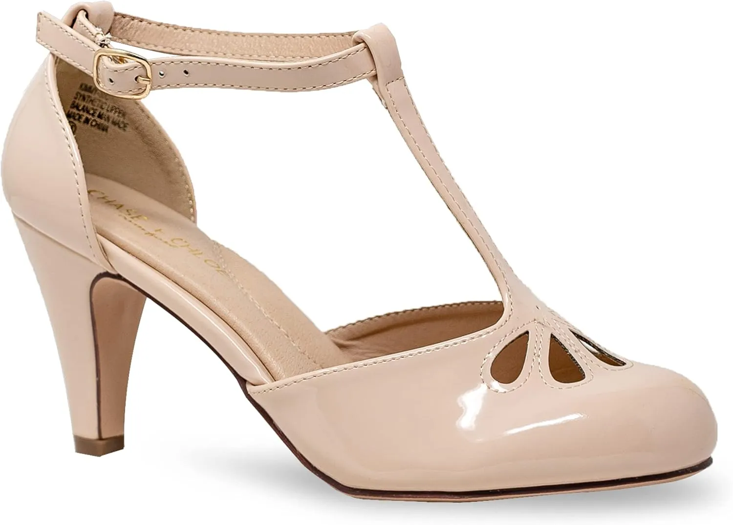 Chase & Chloe Women Mary Jane Oxford Pumps - Cute Low Kitten Heels - Retro Round Toe Shoe with Ankle Strap