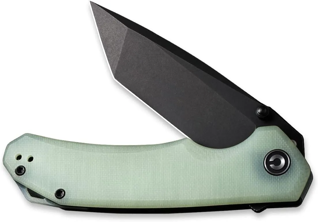 CIVIVI Brazen Folding Pocket Knife,3.5-Inch Tanto D2 Plain Blade,G-10 Outdoor Camping Hiking Knife with Thumb Studs and Flipper Opener,Unique Tool Gift for EDC Men Women C2023E