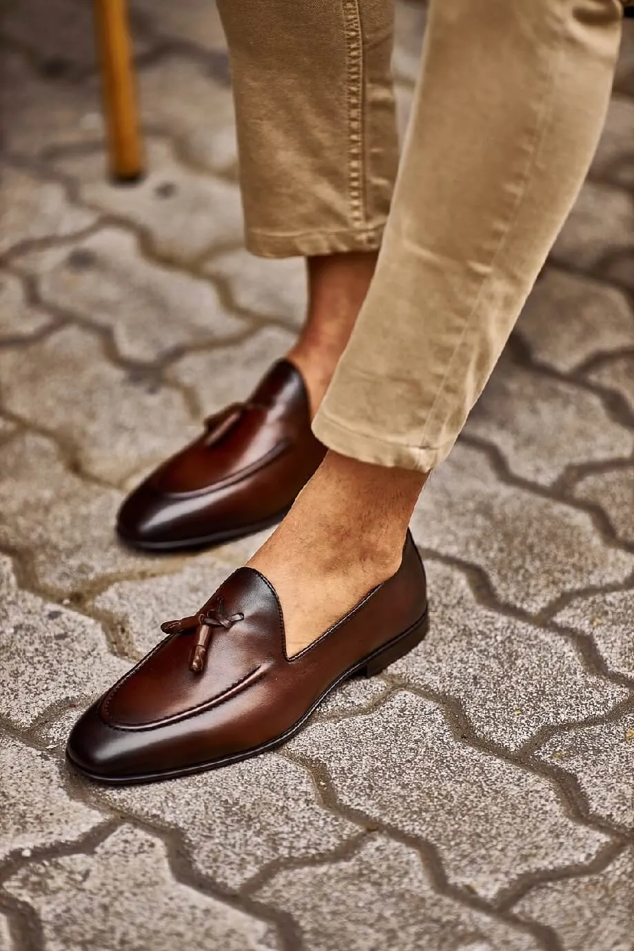 Classic Brown Tassel Loafers