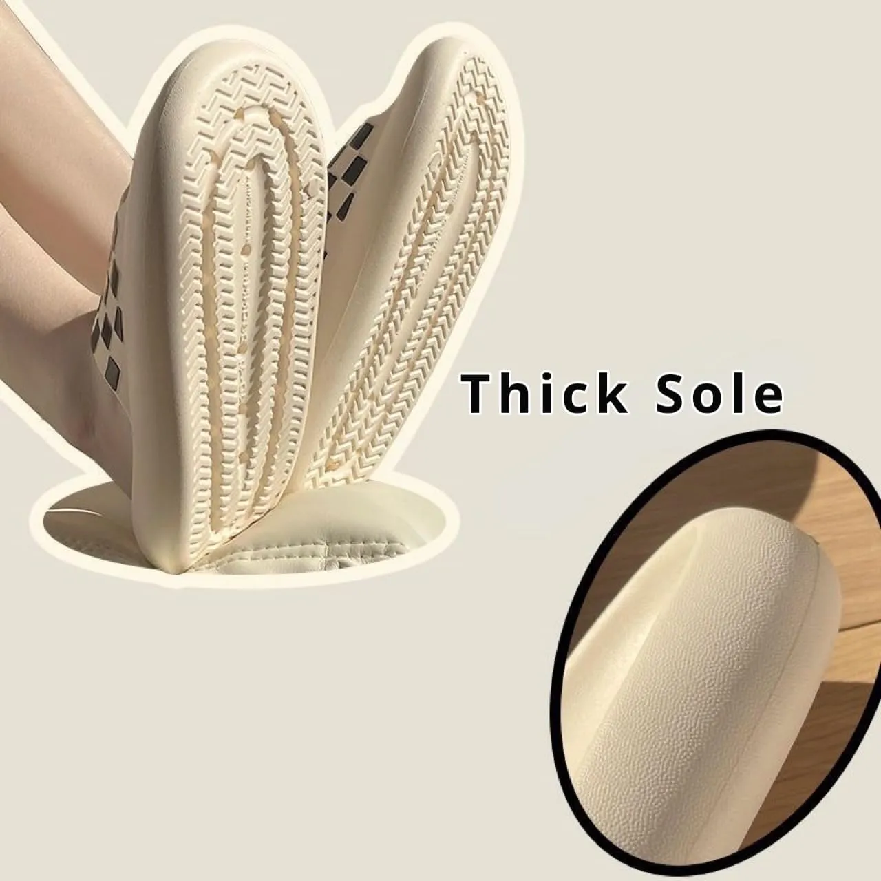 Classic Cloud Pillow Checkered Slides with Comfy Cushioned Thick Sole Platform Non-Slip Quick Drying Open Toe Home House Bathroom Bedroom Lightweight EVA Sandals Indoor and Outdoor Shoes for Women and Men