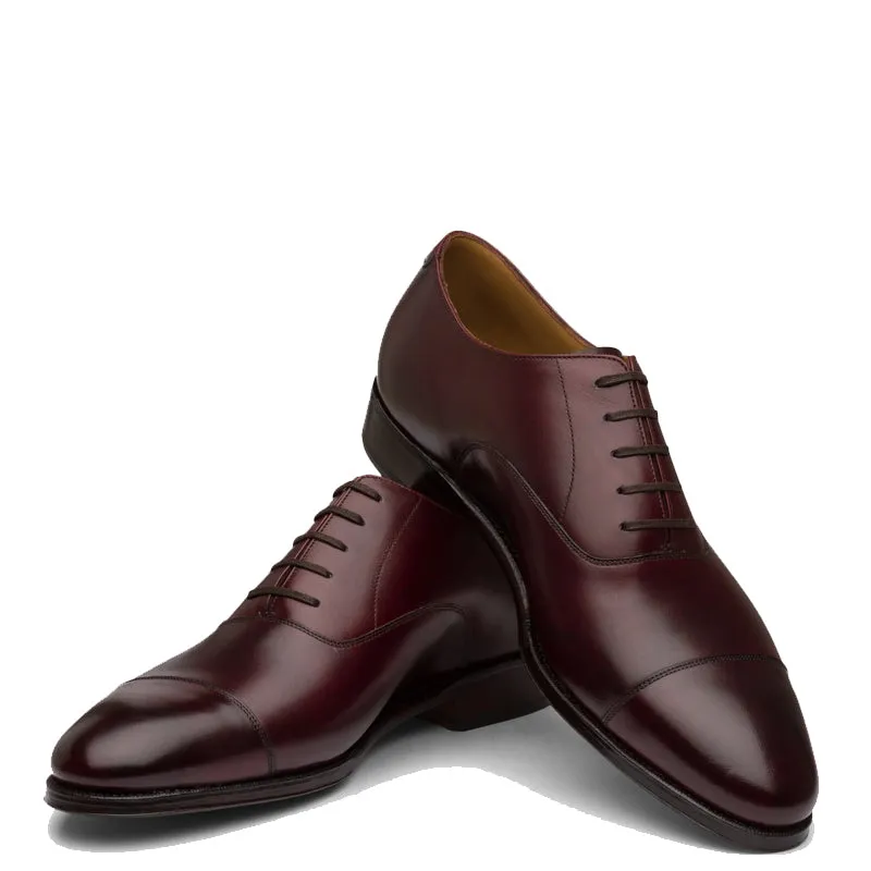 Classic Design Captoe Plain Leather Oxford Shoes