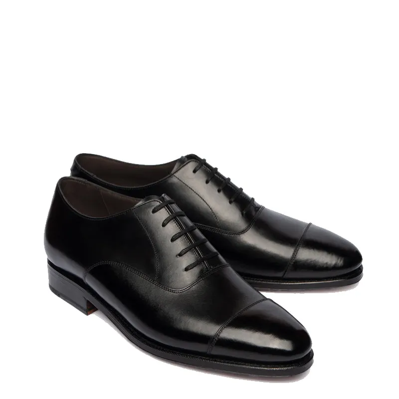 Classic Design Captoe Plain Leather Oxford Shoes