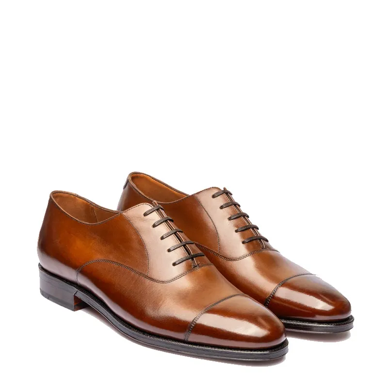 Classic Design Captoe Plain Leather Oxford Shoes