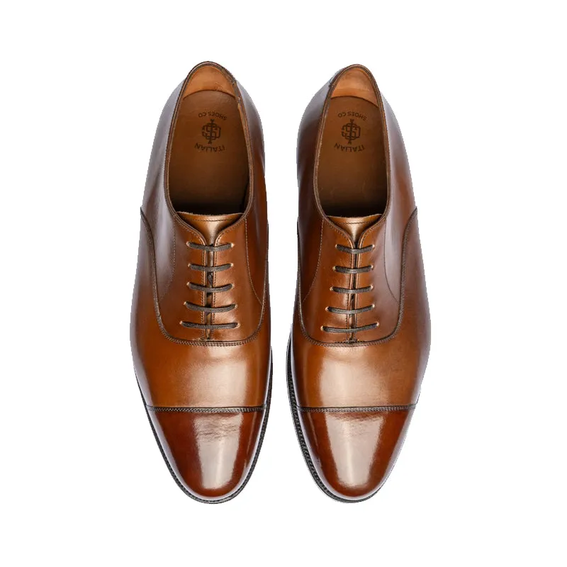 Classic Design Captoe Plain Leather Oxford Shoes