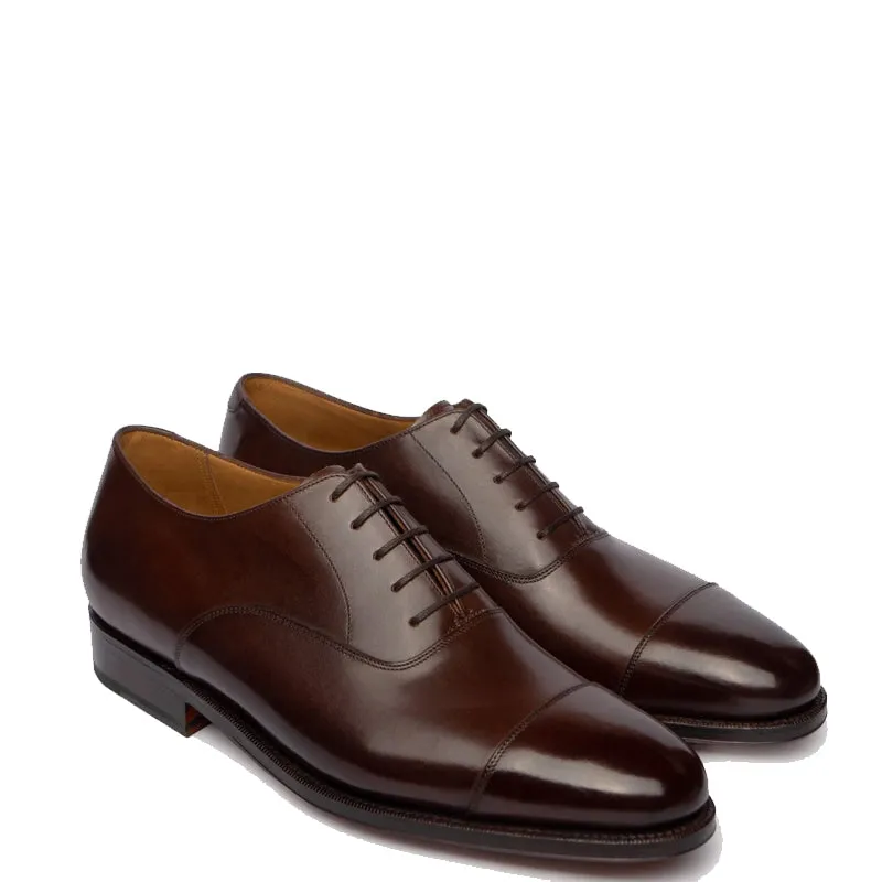 Classic Design Captoe Plain Leather Oxford Shoes