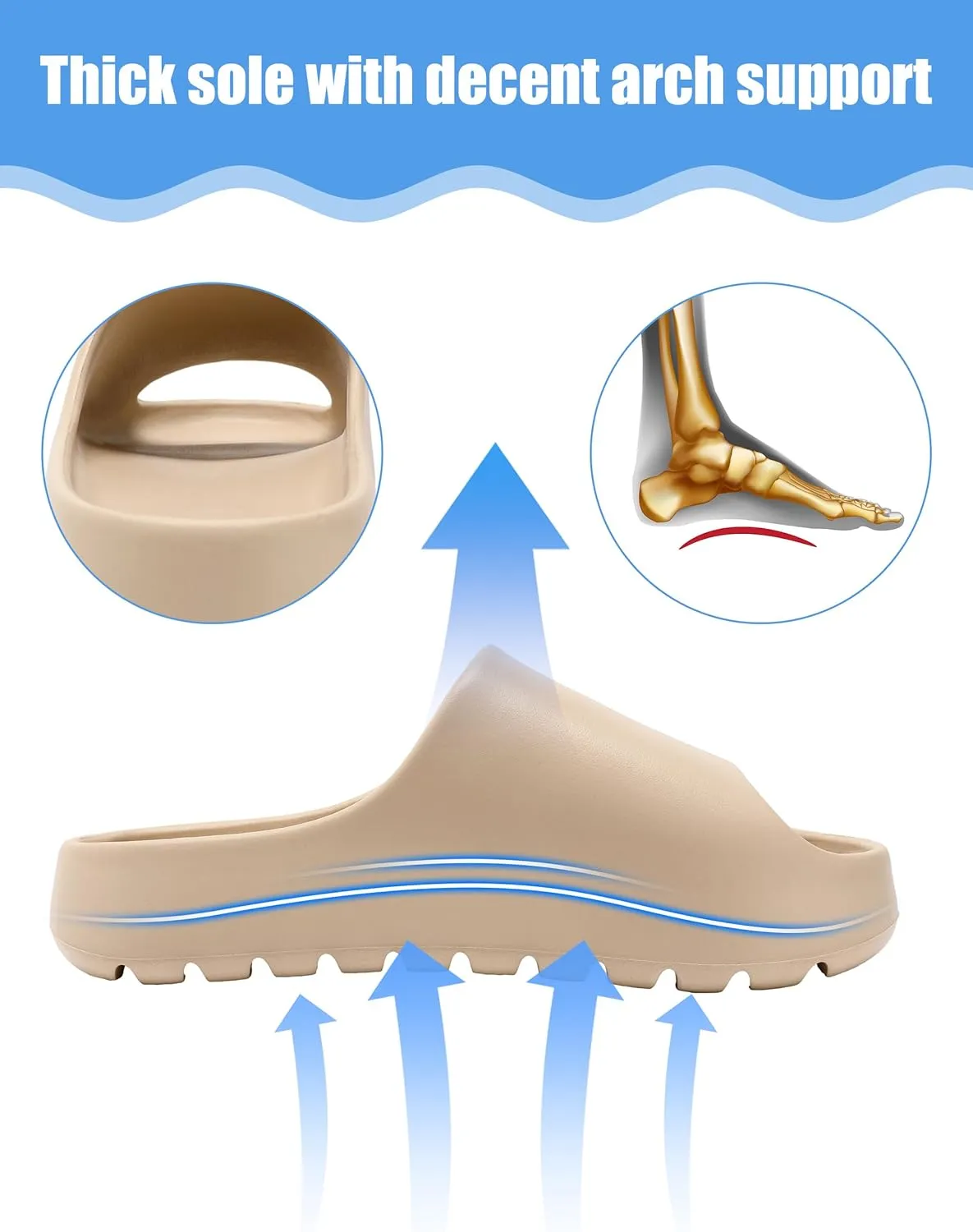 Cloud Slides for Women Men, Womens Walking Sandals Comfortable, Unisex Shower Shoes Thick Pillow Slippers, Waterproof House Slide Sandals Indoor Outdoor