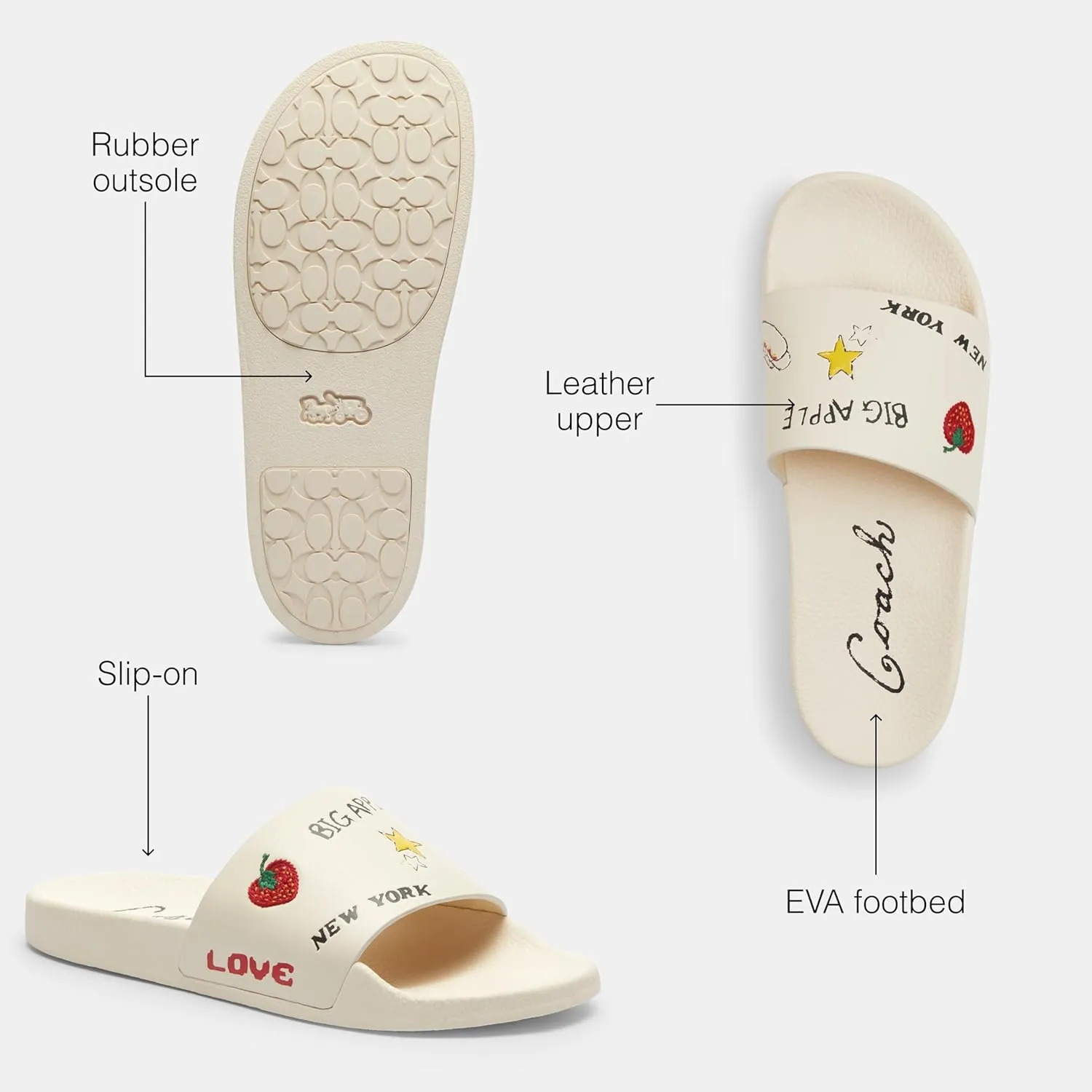 Coach Women's Udele Sport Slide with Sketch Print Platform