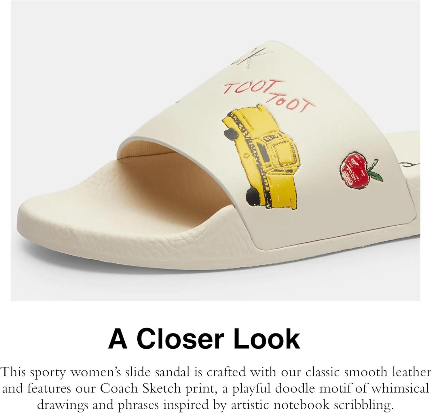 Coach Women's Udele Sport Slide with Sketch Print Platform